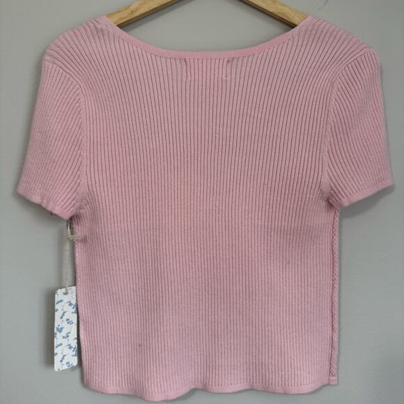 NWT Prairie by Rachel Ashwell Pink Top XL Sweetheart Knit Coquette Feminine - Picture 9 of 12